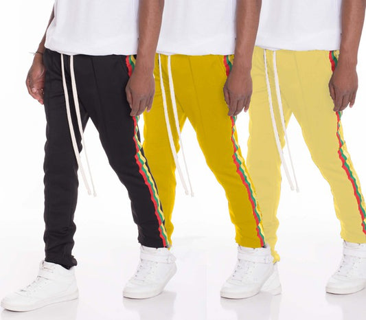 RASTA TAPED TRACK PANTS - Tigbul's Variety Fashion Shop