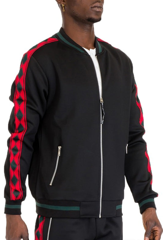 DIAMOND TAPE TRACK JACKET - Tigbul's Variety Fashion Shop