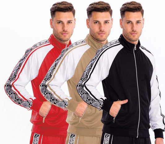 SNAKE SIDE PRINT TRACK JACKET - Tigbul's Variety Fashion Shop