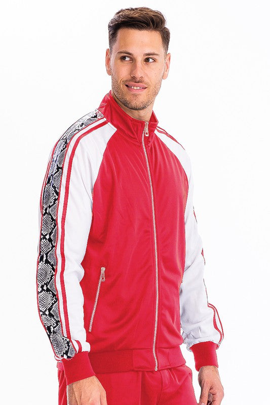 SNAKE SIDE PRINT TRACK JACKET - Tigbul's Variety Fashion Shop