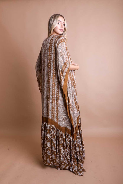 Paisley Tapestry Free Flow Kimono - Tigbul's Variety Fashion Shop