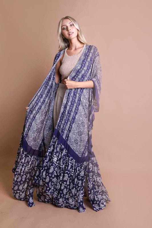 Paisley Tapestry Free Flow Kimono - Tigbul's Variety Fashion Shop