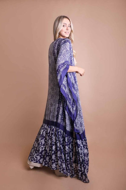 Paisley Tapestry Free Flow Kimono - Tigbul's Variety Fashion Shop