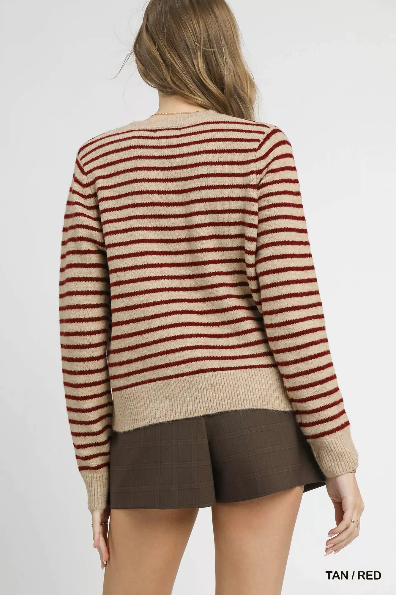 Umgee Striped Button-Up Knit Cardigan - Tigbul's Variety Fashion Shop