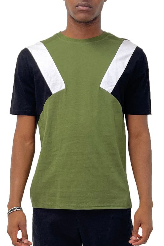 Color Block Short Sleeve Tshirt - Tigbul's Variety Fashion Shop