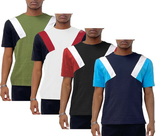 Color Block Short Sleeve Tshirt - Tigbul's Variety Fashion Shop
