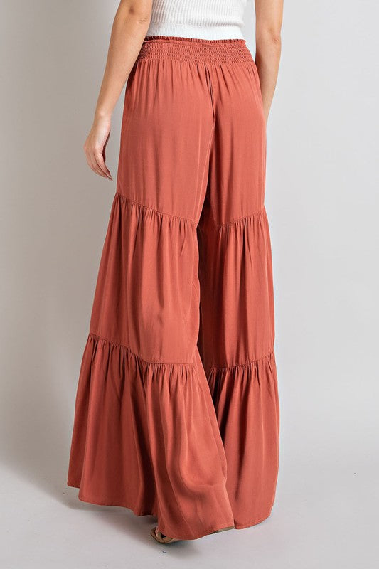 Tiered Wide Leg Pants - Tigbuls Variety Fashion