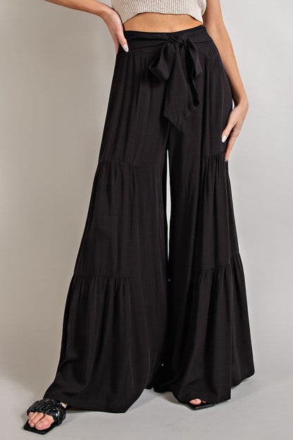 Tiered Wide Leg Pants - Tigbuls Variety Fashion