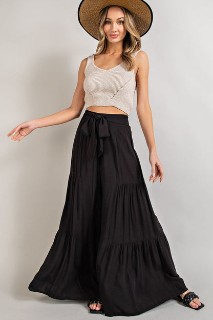 Tiered Wide Leg Pants - Tigbuls Variety Fashion