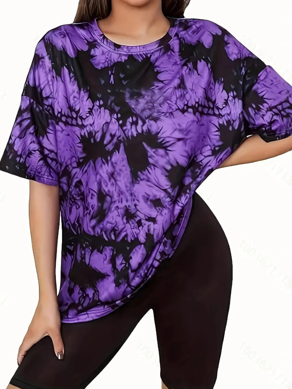 Tie-Dye Round Neck Short Sleeve T-Shirt - Tigbul's Variety Fashion Shop