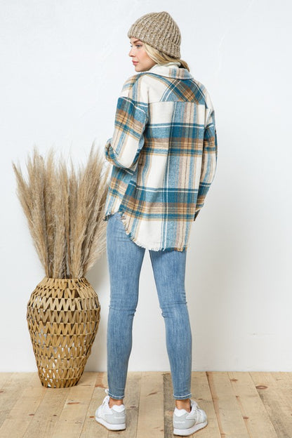 Yarn Dyed Plaid Shirt Jacket Shacket - Tigbul's Variety Fashion Shop