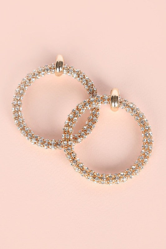 BOLD RHINESTONE HOOP EARRINGS - Tigbul's Variety Fashion Shop