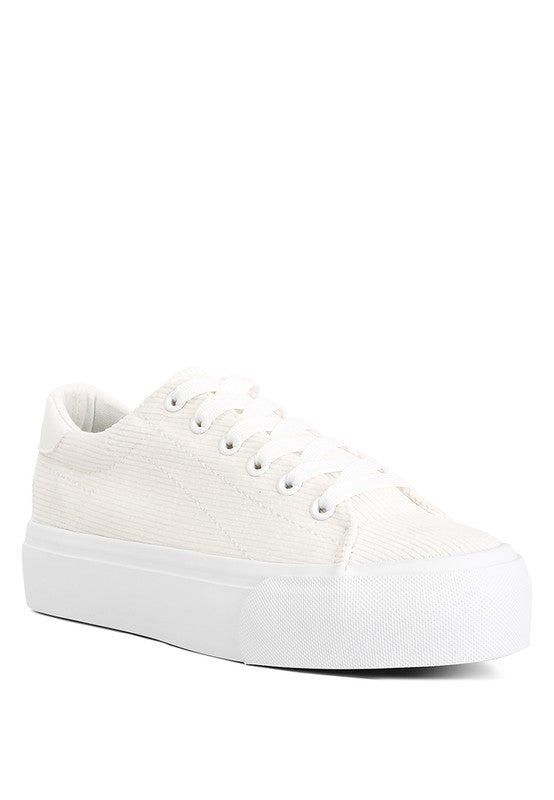 Hyra Solid Flatform Canvas Sneakers - Tigbul's Variety Fashion Shop