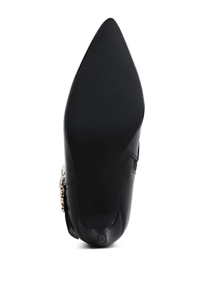 Ebera Chunky Buckle Strap Ankle Boots - Tigbul's Variety Fashion Shop