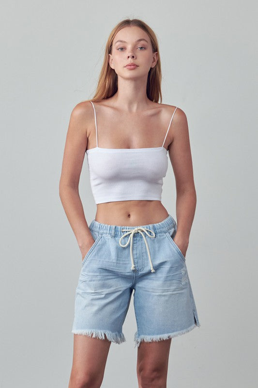 High Rise Drawstring Shorts - Tigbul's Variety Fashion Shop