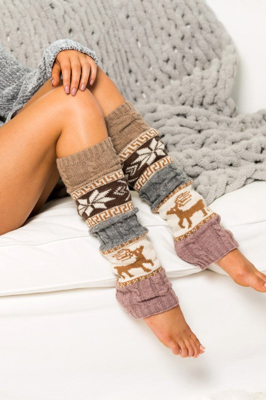 Nordic Snowflake Leg Warmers - Tigbuls Variety Fashion