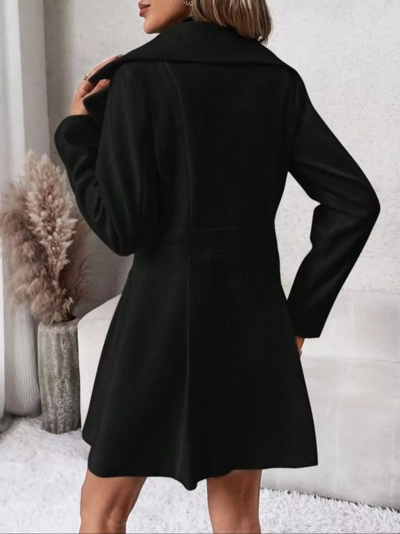 Double-Breasted Wool Blend Coat - Tigbul's Variety Fashion Shop