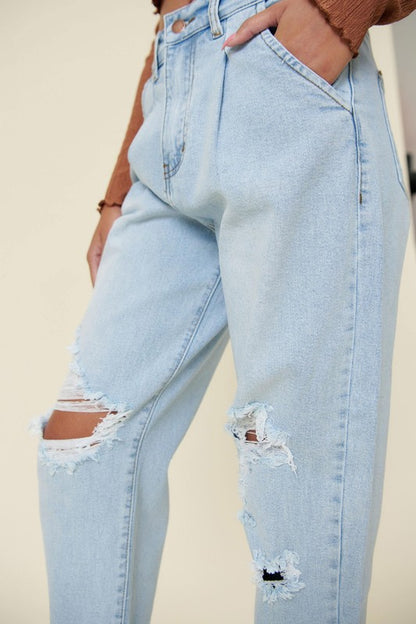 Distressed Slouchy Jeans - Tigbuls Variety Fashion