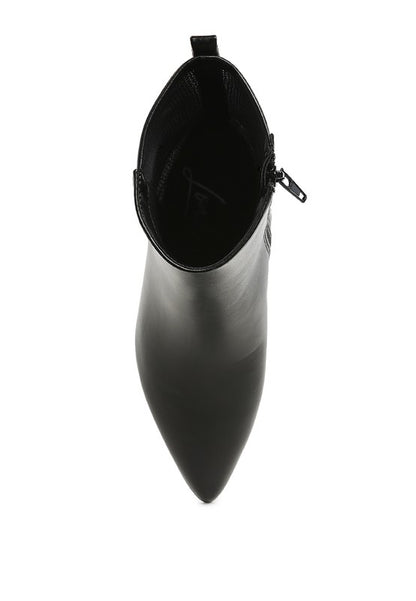 Mimosa Mesh Detail Pointy Ankle Boots - Tigbul's Variety Fashion Shop
