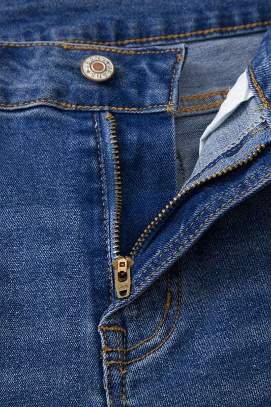 Denim Raw Hem Straight Leg Jeans - Tigbul's Variety Fashion Shop