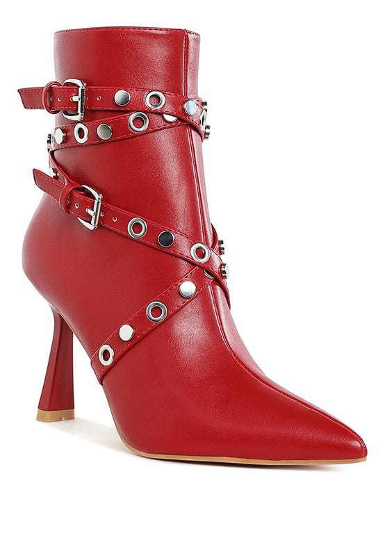 Jaunts Eyelets & Studs Harness Ankle Boots - Tigbul's Variety Fashion Shop