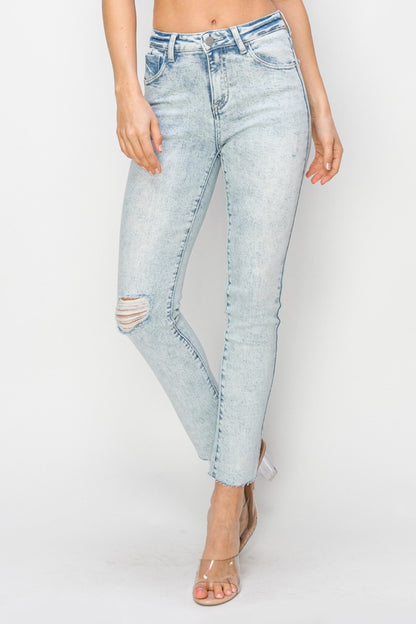 Risen Full Size High Rise Distressed Skinny Jeans - Tigbul's Variety Fashion Shop