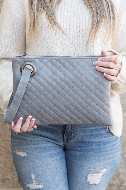 Quilted Wristlet Clutch - Tigbul's Variety Fashion Shop
