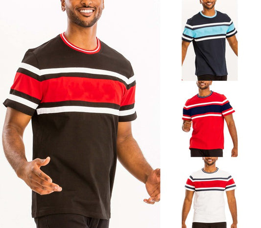 COTTON THREE STRIPE TSHIRT - Tigbul's Variety Fashion Shop