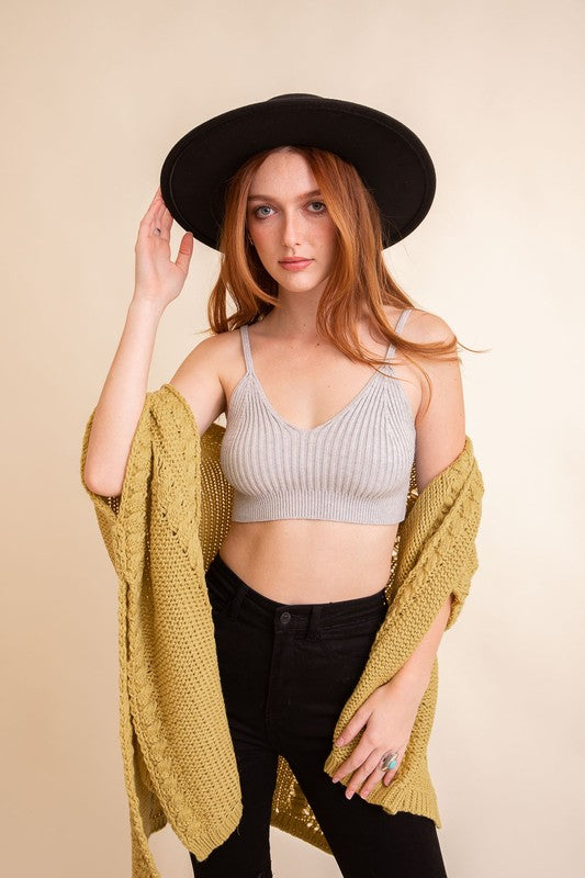 Contour Rib Knit Brami Lounge Top - Tigbul's Variety Fashion Shop