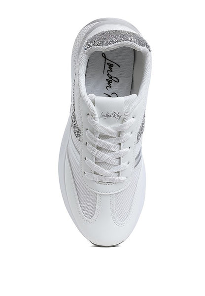 Tapers Glitter Detail Chunky Sneakers - Tigbul's Variety Fashion Shop