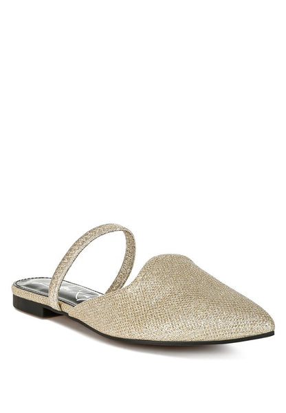 Twiggy Glitter Faux Leather Flat Mules - Tigbul's Variety Fashion Shop