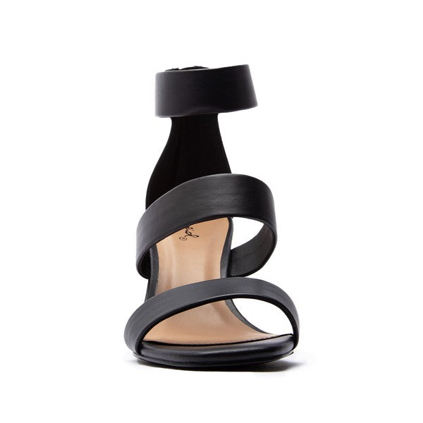 Black Strappy Block Heel Sandal - Tigbuls Variety Fashion