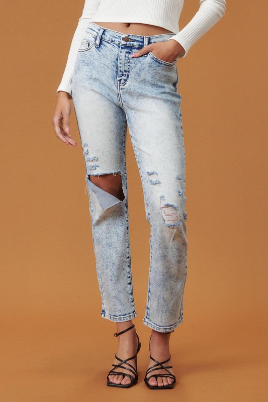 High Rise Distressed Skinny - Tigbuls Variety Fashion