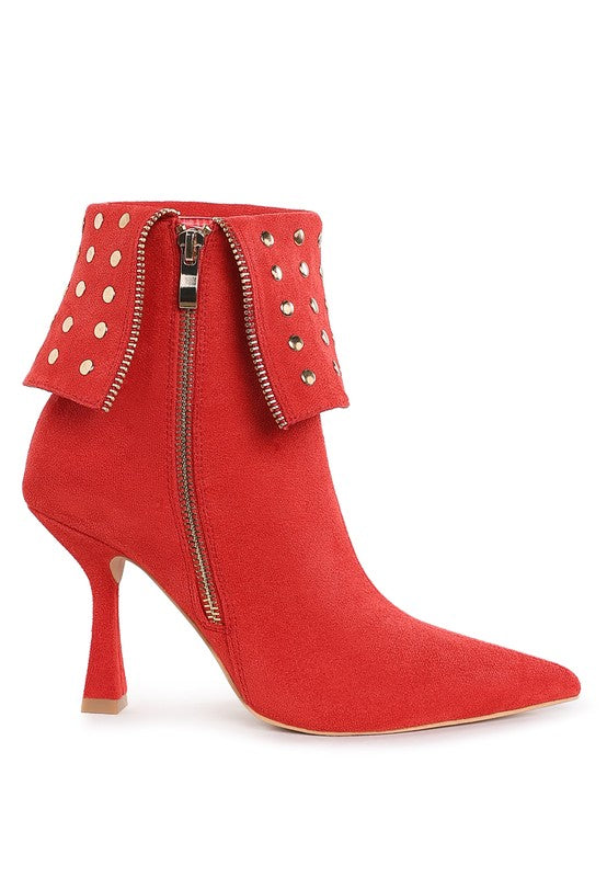 Piccini Stud Embellished Foldover Boots - Tigbul's Variety Fashion Shop