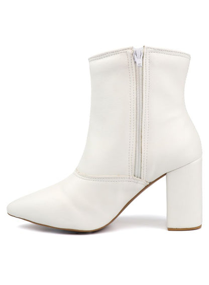 Pointed Toe Bootie with a Block Heel - Tigbuls Variety Fashion