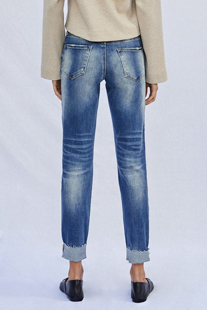 Raw Hem Boyfriend Jeans - Tigbuls Variety Fashion