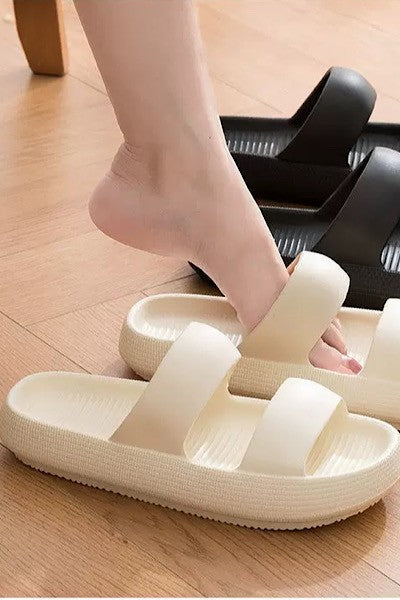 Double strap slide sandals - Tigbul's Variety Fashion Shop