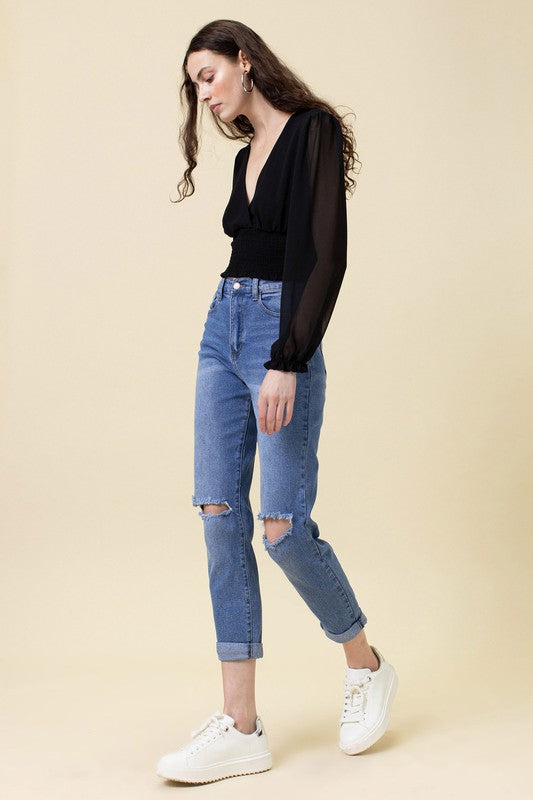 High Waisted Boyfriend Jeans - Tigbuls Variety Fashion