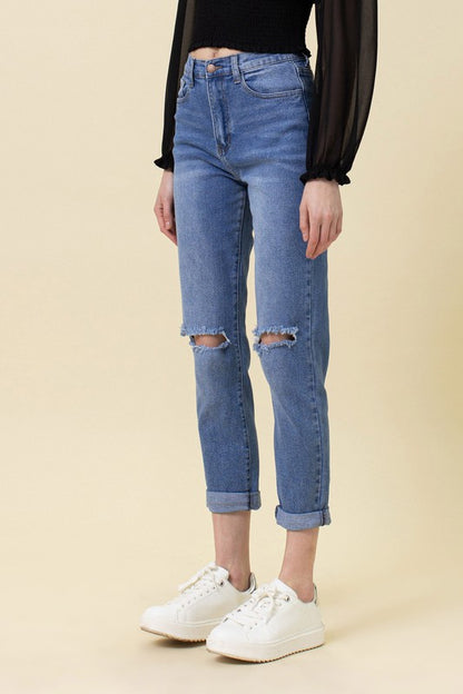 High Waisted Boyfriend Jeans - Tigbuls Variety Fashion