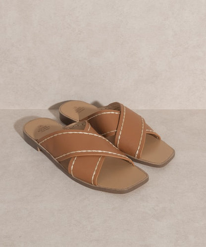 OASIS SOCIETY Stella - Criss Cross Brown Sandal - Tigbuls Variety Fashion