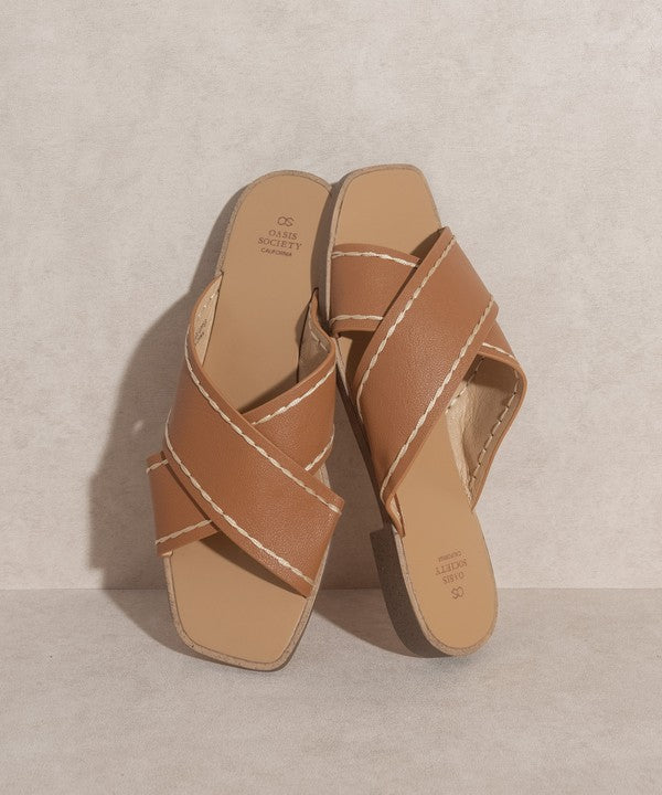 OASIS SOCIETY Stella - Criss Cross Brown Sandal - Tigbuls Variety Fashion