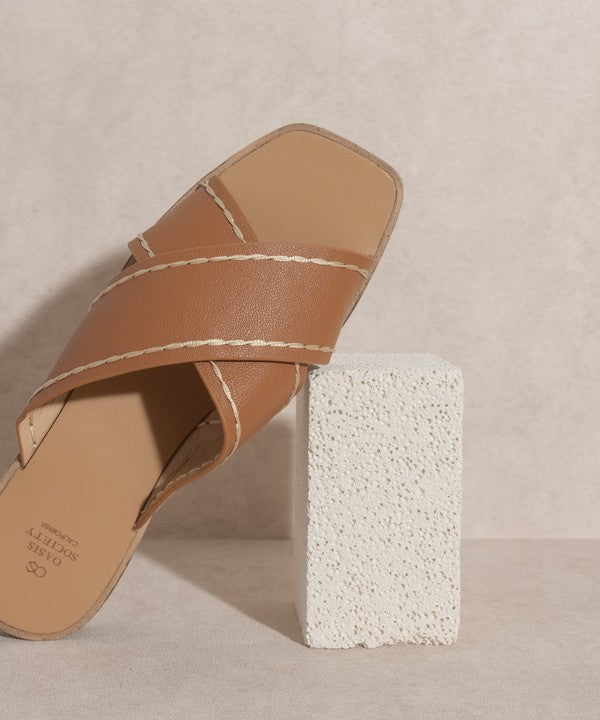 OASIS SOCIETY Stella - Criss Cross Brown Sandal - Tigbuls Variety Fashion