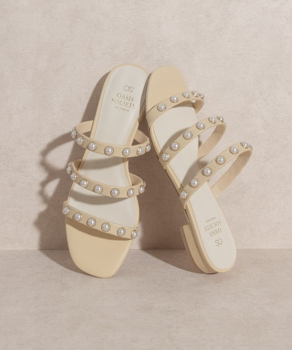 OASIS SOCIETY Valerie - Pearl Flat Sandals - Tigbuls Variety Fashion