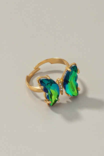 Butterfly ring with adjustable brass band - Tigbul's Variety Fashion Shop