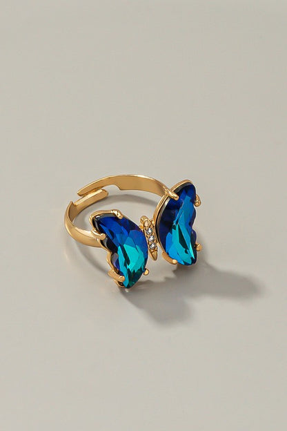 Butterfly ring with adjustable brass band - Tigbul's Variety Fashion Shop