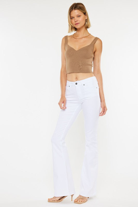 Mid Rise White Flare Jeans - Tigbuls Variety Fashion