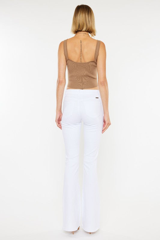 Mid Rise White Flare Jeans - Tigbuls Variety Fashion