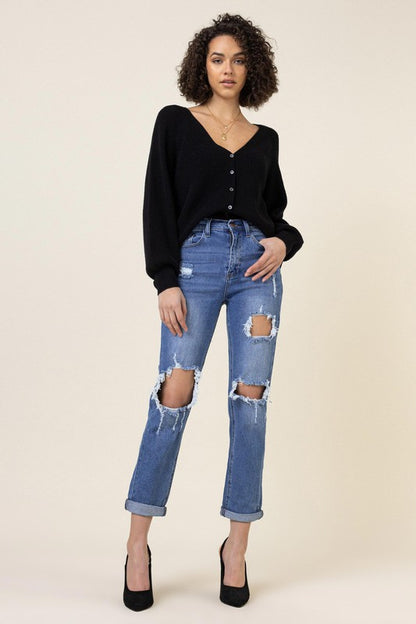 Distressed Boyfriend Jeans - Tigbuls Variety Fashion