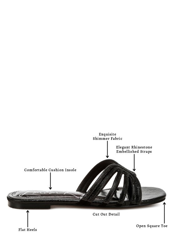 Dindy Rhinestone Cut Out Flats - Tigbul's Variety Fashion Shop