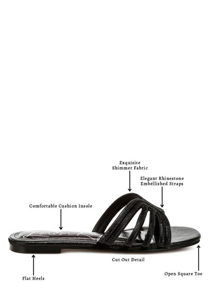 Dindy Rhinestone Cut Out Flats - Tigbul's Variety Fashion Shop